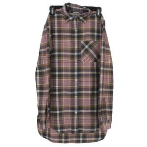 Ralph Lauren Denim & Supply Plaid RL Boyfriend Flannel Shirt Top Womens XS